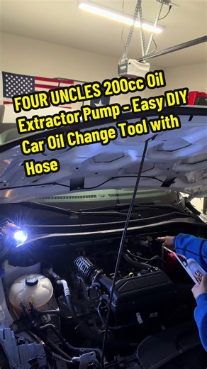 FOUR UNCLES 200cc Oil Extractor Pump - Easy DIY Car Oil Change Tool with Hose（This product does not support Engine oil extraction #pump #oilpump #carmaintenance #changeoil