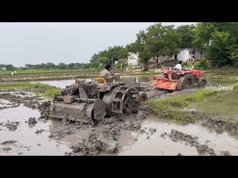 Kubota Saves John Deere! 🤯 HUGE 4x4 Tractor Sunk in Deep Mud Recovery