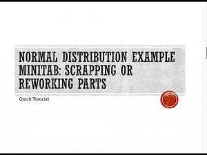 Normal distribution example Minitab scrapping or reworking parts
