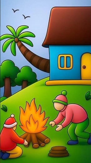 Winter season drawing | winter scenery drawing | easy drawing | beautiful drawing