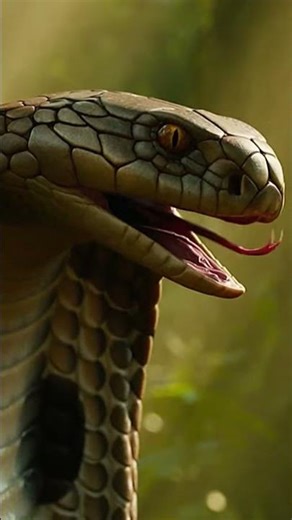 Boy vs cobra in jungle, intense cinematic scene, slow motion, dramatic lighting