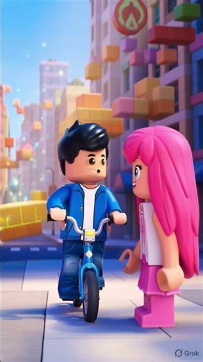 "Shall I Give You a Lift? 🚲 Roblox Boy Meets Girl | Cute Roblox Short" #roblox #viral #emotional