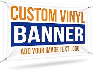 Custom Vinyl Banners And Signs Customize for Business Event Outdoor, Personalized Banner Customize Full Color Photos Text, Customized banner Decoration for Birthday Party Graduation Wedding 2'x8'