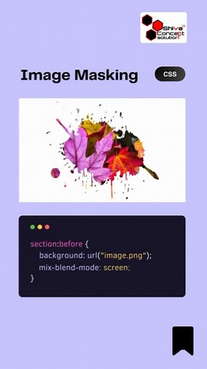 image masking in css Follow for more @shivaconceptsolution #html #css #html5 #css3 #webdevelopment #beginner #code #javascript #js #developer #100daysofcode #csstricks #frontenddev #frontenddeveloper #frontendengineer #html5 #htmlcoding #htmltutorial #html5website #reelsinstagram #html_css | Shiva Concept Solution
