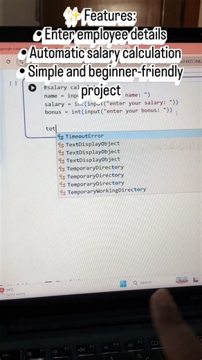 Learning Python | Building Real Projects as a Beginner 💻 | Coding Journey