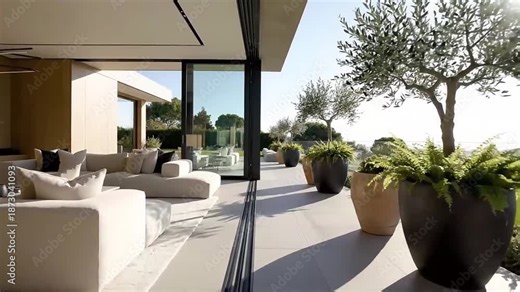 Luxury modern villa interior exterior design panoramic view stunning architecture contemporary living room outdoor terrace landscape garden real estate home lifestyle opulent mansion