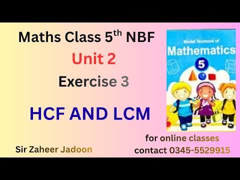 Class 5 Math NBF | Unit 2 Exercise 3 | HCF by Factorization & Division Method | Jadoon Academy