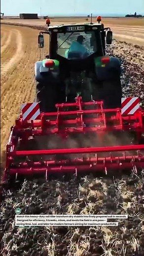 Powerful Soil Tiller in Action | Fast Field Prep 🚜 #Farming #Tractor #AgriTech
