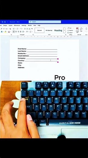 MS Word- How to make a form-blank Lines-very useful-daily use #microsoftoffice #excel #msword