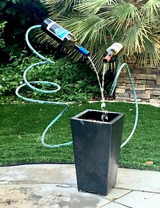 Double Wine Bottle Water Fountain Sculpture - Etsy