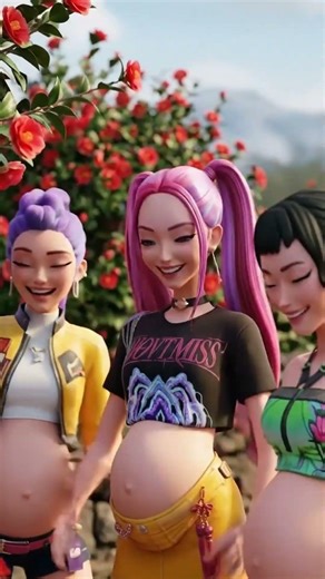 Kpop Demon Hunters but they're pregnant: CAMELLIA GARDEN 🌺💖 #kpopdemonhunters