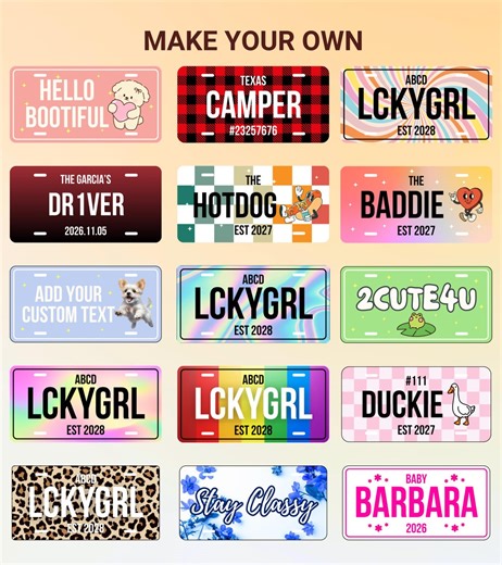 Custom License Plate for Front of Car Retro Personalized Car Tag Motorcycle Bike License Plate Cute Aluminum Vanity License Plate Car Decal - Etsy