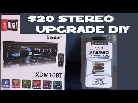 Upgrading My Car stereo with $20 Dual XDM16BT install DIY