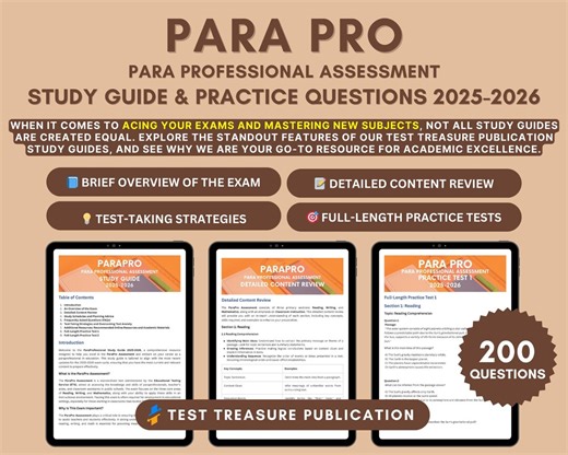 Parapro Study Guide 2025-2026: Reading, Writing, Math   2 Practice Tests - Etsy Canada
