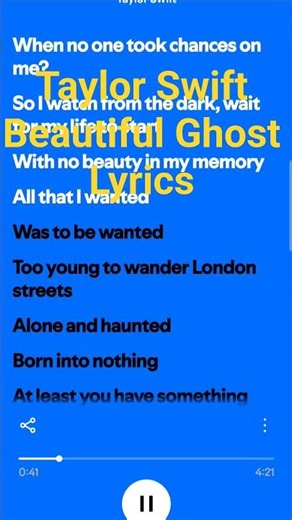 Taylor Swift - Beautiful Ghost Lyrics. #taylorswift #swifties Cats