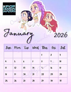 Anime-inspired 2026 Calendar – Cute Chibi Fantasy Digital Download - Etsy Canada