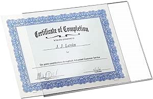 Trainers Warehouse Set of 100 DocU-Sleeves 8.5x11 ++Plus++ Hook and Loop & Omni-Stick backings | Perfect Clear Plastic Document Protector & Certificate Frame - Not Too Flimsy & Not Too Rigid