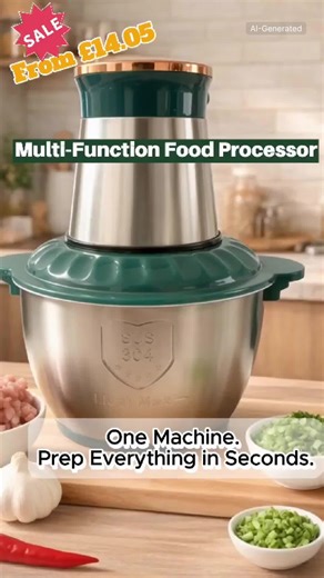 UK Stock 2L Electric Multi-Function Food Processor 300W Power 2-Speed Stainless Steel Bowl for Meat Vegetables & Nuts #TikTokShop #KitchenGadgets #FoodProcessor #HomeCooking #ViralProducts
