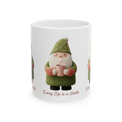 Cozy Gnome Coffee Mug | Holiday Home Decor Gift | Smiling Gnome Drinkware | Christmas Tea Cup - Etsy