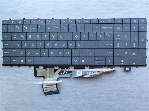 Original New for HP OMNIBOOK X NGAI 17-DD 17-dd0057nr Full-Size Backlit Soft Grey Keyboard with Numeric keypad