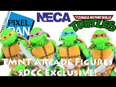 NECA Teenage Mutant Ninja Turtles Arcade Game SDCC Exclusive Figures Video Review