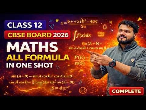 Class 12 Maths Cbse 2026 All Formula in One Shot by Vivek Sir
