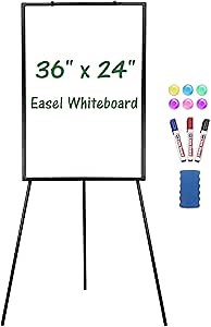 Easel Whiteboard, Dry Erase Easel Board, 36 x 24 inch, Black