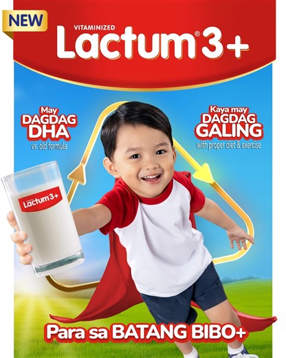 Gaano ka bibo ang anak mo? Gawing mas bibo with BIBO power ng NEW Lactum 3 . May dagdag DHA (vs. previous formulation) para may dagdag galing with proper diet and exercise.​​ ASC Ref. No. M0106P042825L | Lactum 3 & 6
