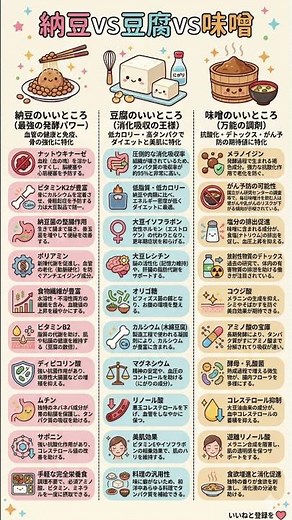 【大豆の頂上決戦】納豆・豆腐・味噌、どれが最強？驚きの成分と使い分け術を徹底比較！｜血管掃除・ダイエット・老化防止に効く「究極の選び方」