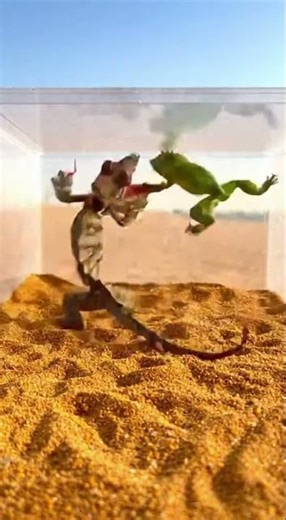 Lizard vs Frog 🦎🐸 | Mini Beast Survival Battle