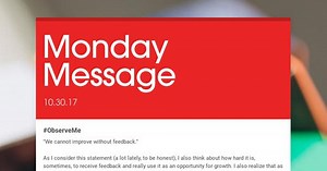 Monday Message