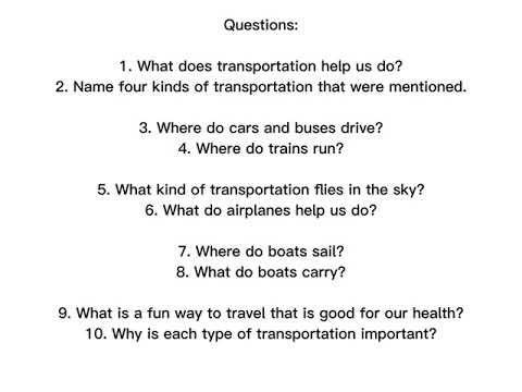 All about transportation. Listening exercise for beginners