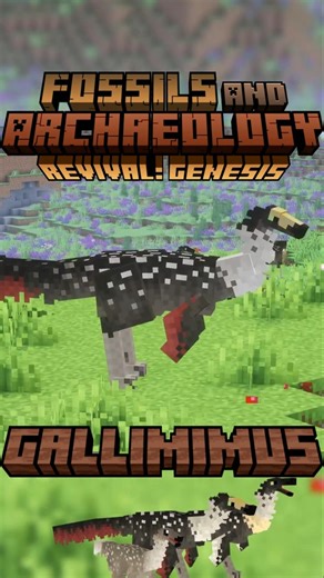 ¡Gallimimus! - Fossils and Archaeology 1.20.1 - Mob Showcase #minecraft #modreview