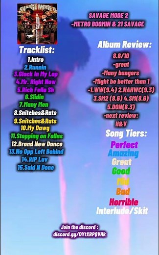 SAVAGE MODE 2 - METRO BOOMIN AND 21 SAVAGE #rap #hiphop #albumreview #21savage #metroboomin