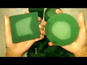 Partially soaked floral foam crushing