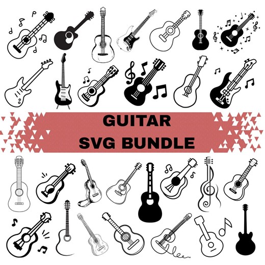 Guitar SVG Bundle: Acoustic, Electric, Music Clipart (digital Download) - Etsy