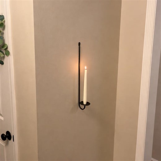 Hand Forged Iron Wall Sconce, Minimalist Black Metal Candle Holder - Etsy