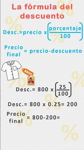 The discount formula #highschool #easymath #math #percentages