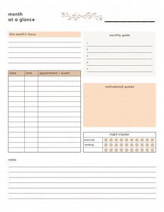 Customizable Monthly Calendar Template - Etsy Australia
