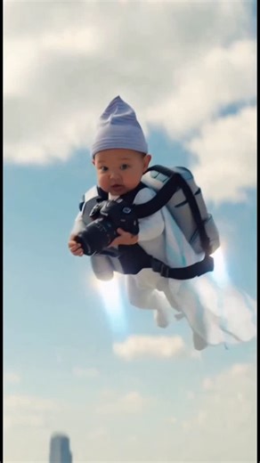 Robert Amezcua on Instagram: "Welcome to the world son 📸 First flight before the first step 🚀👶 Strapped the baby onto a jet pack and sent them straight to greatness. If this kid isn’t late to anything in life I don’t know who will be 😂 #JetPackBaby #FutureLegend #BornToFly #BabyGoals #NextGeneration #FunnyReel #ViralBaby #ParentLife #UnrealMoments #ReelsInstagram #IGReels #AIReel #CreativeReels #RobertoDeluxe"
