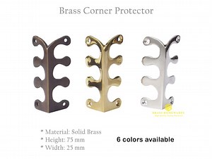2.9" Solid Brass Corner Protector Brass Skiffers, Fern Corner Guards, Barn Skirting Protectors Hardware - Etsy