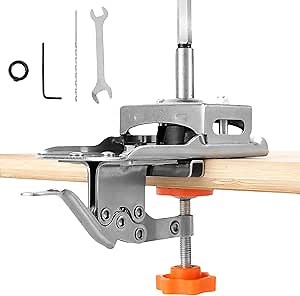 Concealed Door Hinge Jig 35mm Stainless Steel Locking Cabinet Hinge Jig Accurate Hinge Drilling Jig Guide Adjustable Puncher Locator Hole Drilling Positioning Tool for Cabinet US(Loser,silver)