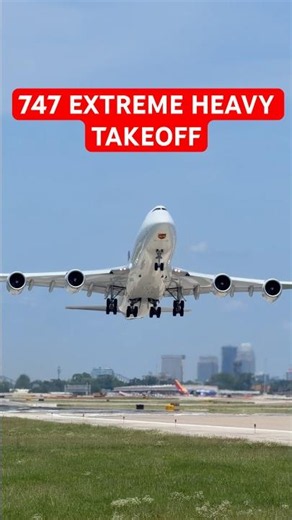 UPS 747-8F (5X216) CRAZY heavy takeoff at Louisville SDF Airport #shorts