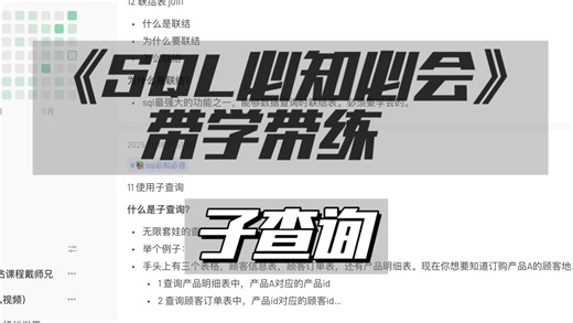 带学带练11｜子查询