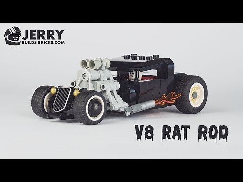 Custom LEGO V8 Monster Rat Rod instructions (MOC #126)