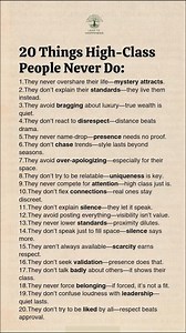 20 things high-class people never do | Lead to Happiness