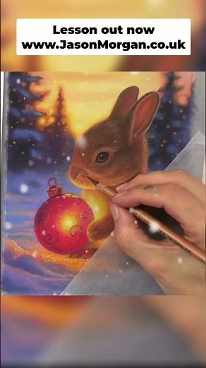 Drawing a Christmas Bunny: Step-by-Step Guide for Holiday Art! #shorts
