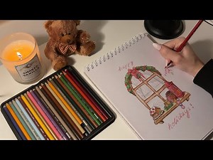 ASMR | draw with me🎨🎄 (no talking, to study, sleep, relax)