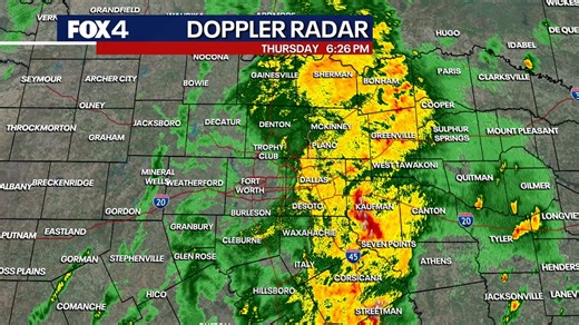 6:25PM: Rain is tapering off west of Fort Worth, but still coming down heavily along I-35E/US 75 and points east. A few strong wind gusts and small hail will be possible with storms east and southeast of Dallas. | FOX 4 Weather