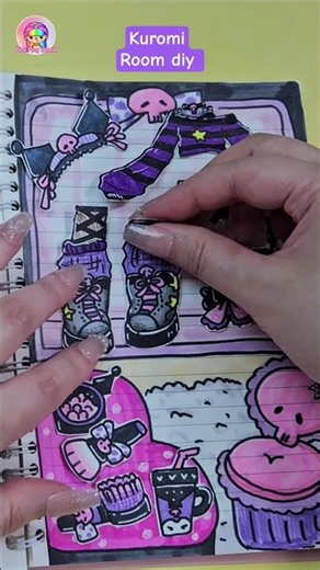 Kuromi Room Drawing #howtodraw #paperdiy #sanrio